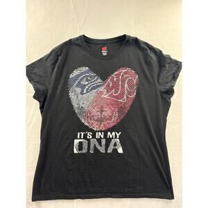 XL Hanes Black Seattle Seahawks and Cougars T-Shirt.